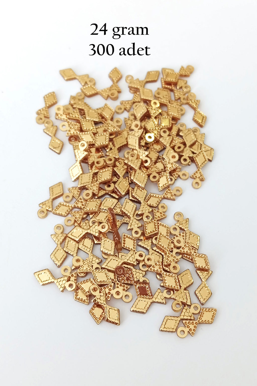 Oya Abiye Bileklik Kolye Pleksi Metalik Plastik Pul Altın Renk 24 gram 300 adet - BNC536