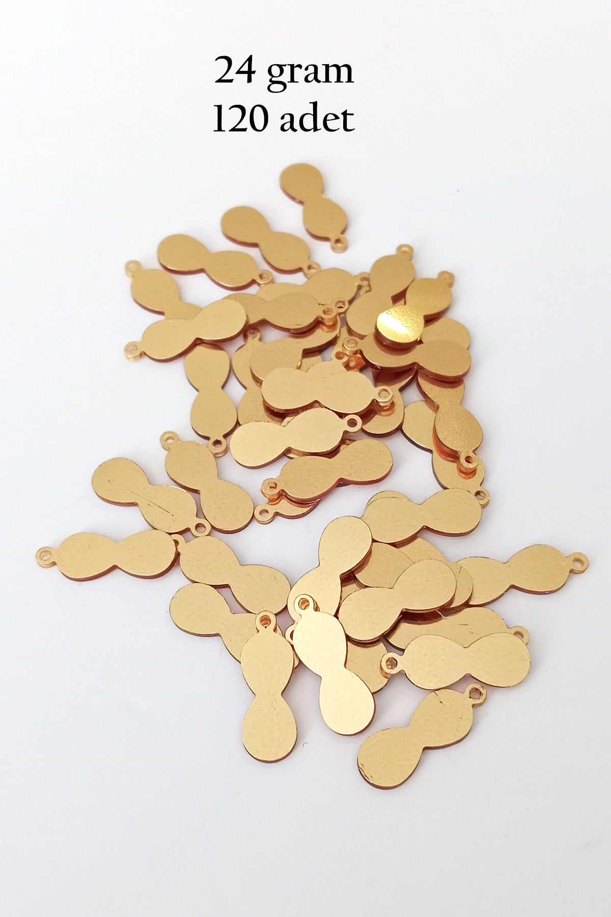 Oya Abiye Bileklik Kolye Pleksi Metalik Plastik Pul Altın Renk 24 gram 120 adet - BNC540