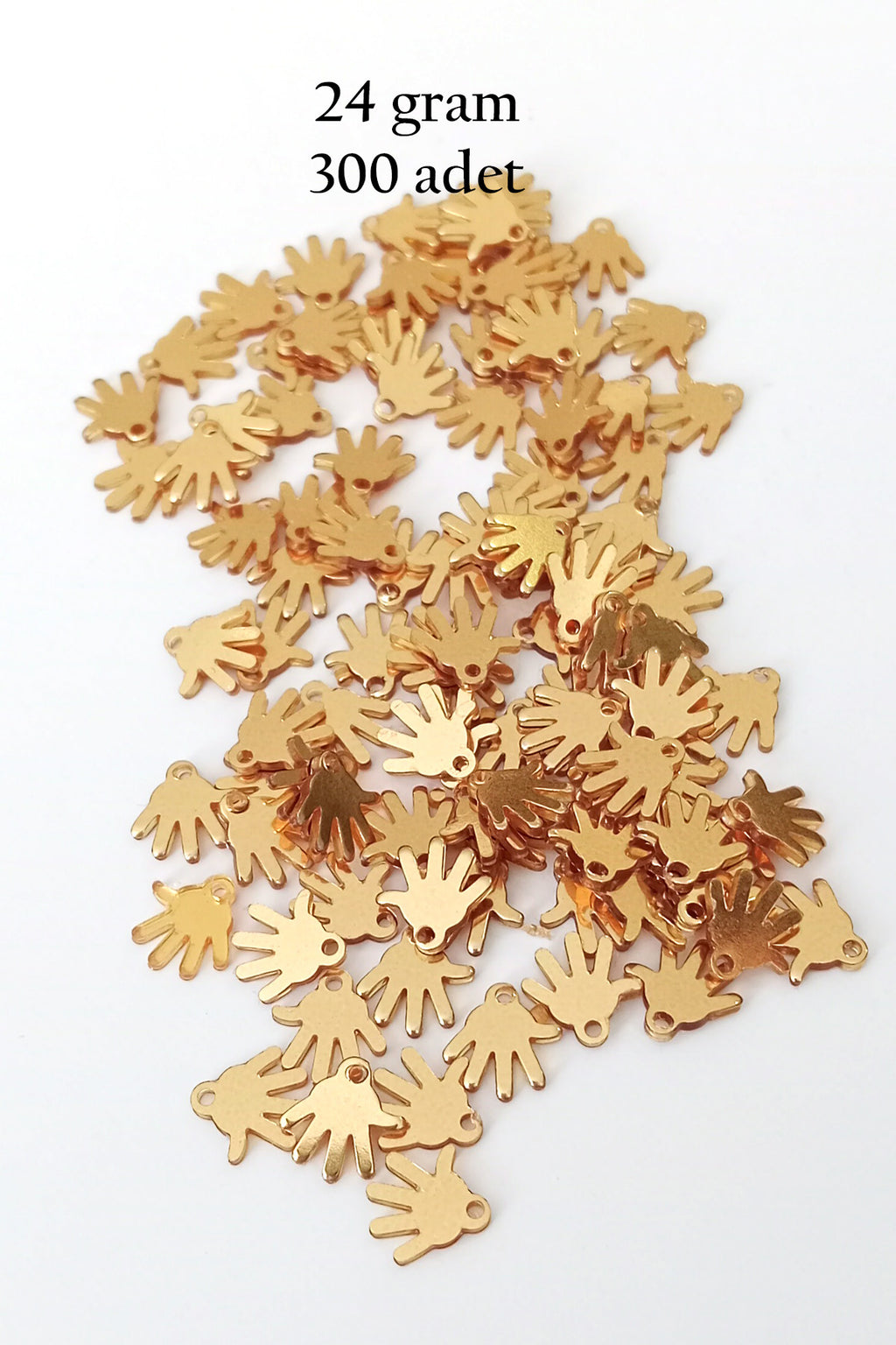 Oya Abiye Bileklik Kolye Pleksi Metalik Plastik Pul Altın Renk 24 gram 300 adet - BNC545