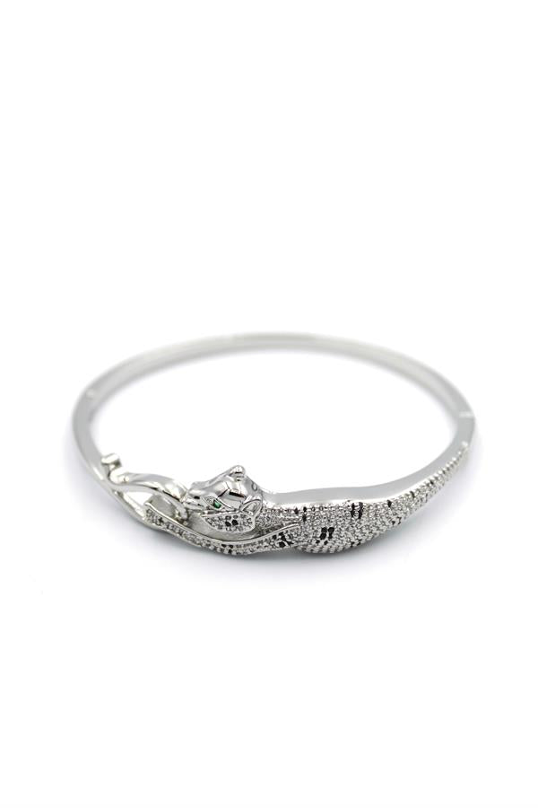 Zirkon Leopar Bilezik - Gümüş