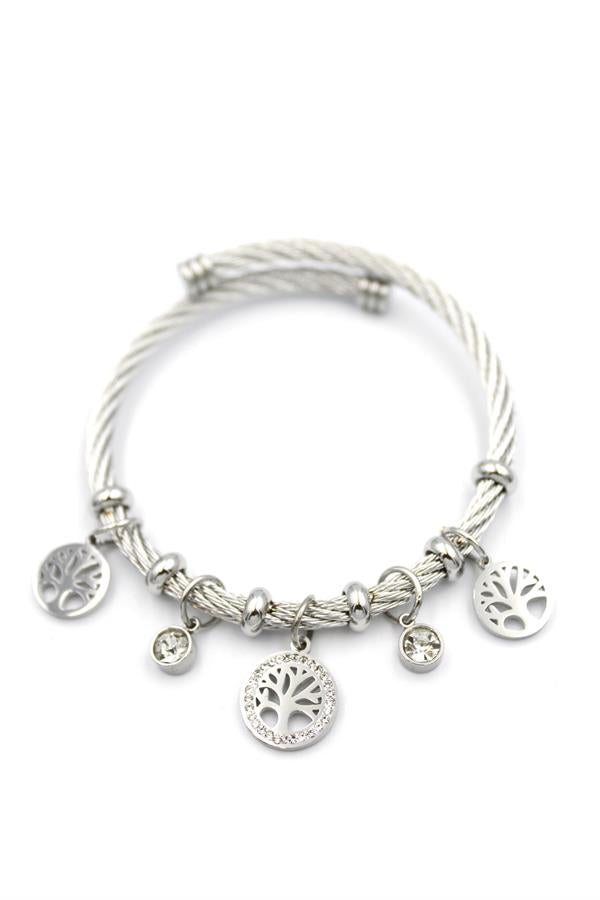 Hayat Ağacı Charm Bilezik - Gümüş