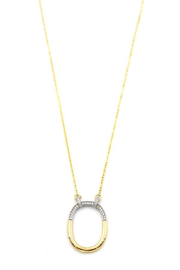 Taşlı Kolye - 14K Altın