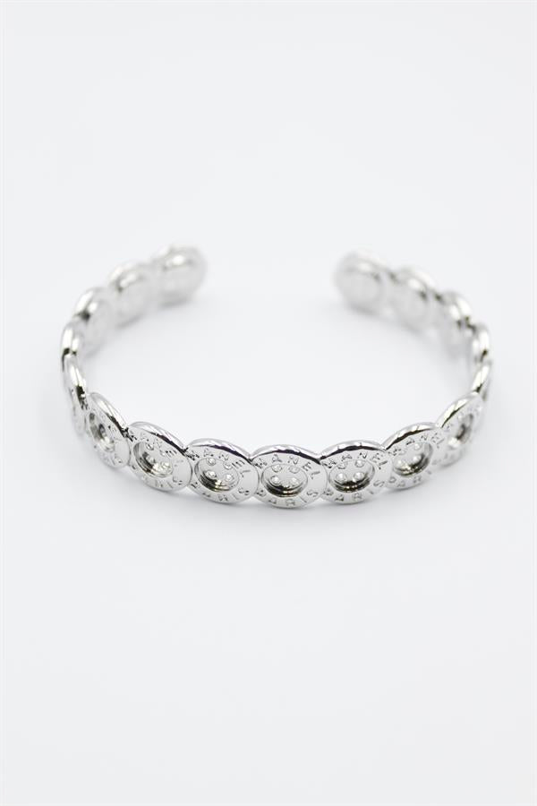 Düğme Bilezik - Gümüş