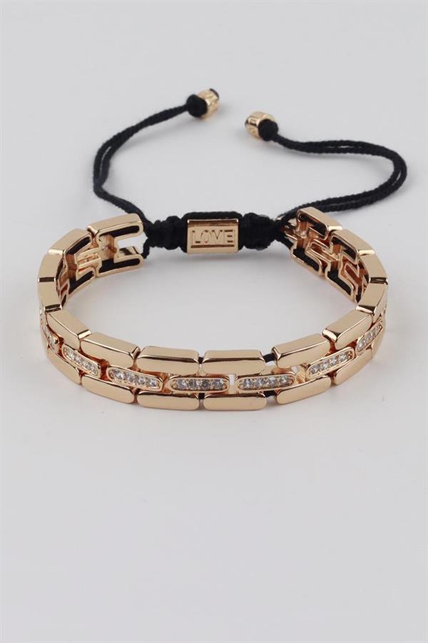 İpli Çelik Bileklik - Altın