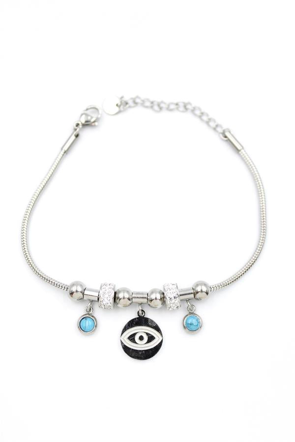 Göz Charm Bileklik - Gümüş