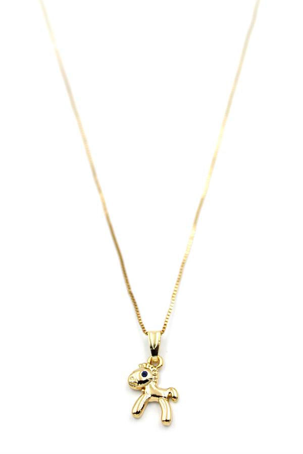 Peluş At Figürü Kolye - Altın