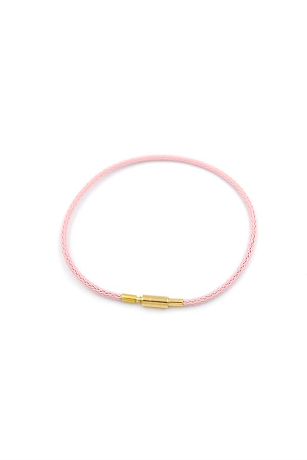 Çelik Hasır İp Bileklik - Pembe