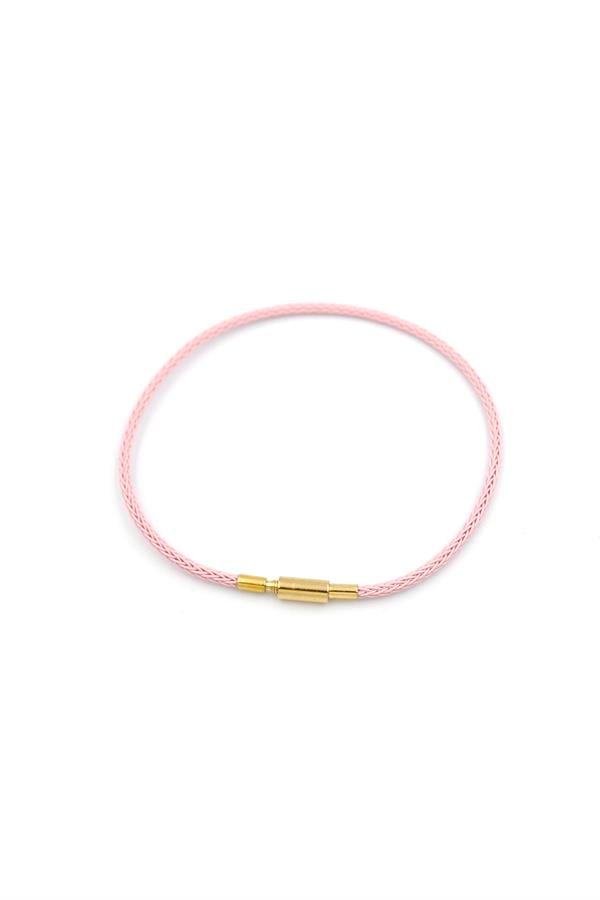 Çelik Hasır İp Bileklik - Pembe
