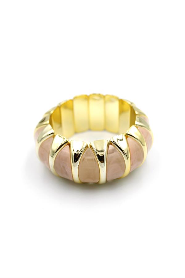 Lastikli Taşlı Bilezik - Pembe