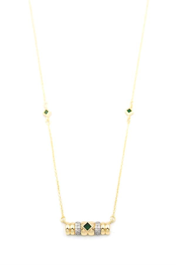 Taşlı Kolye - Yeşil
