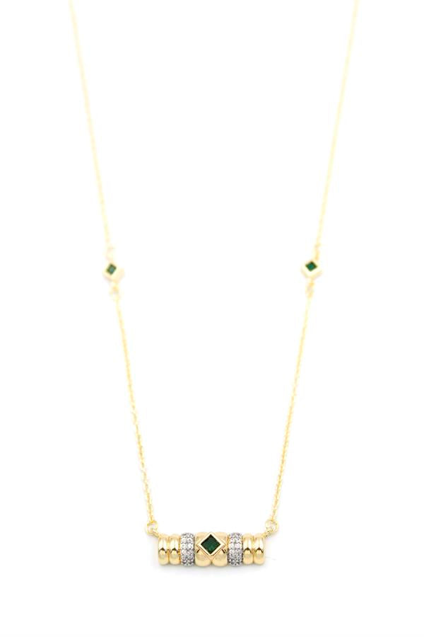 Taşlı Kolye - Yeşil