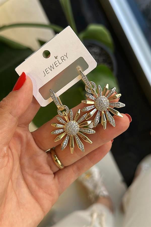 Çiçek Küpe - Altın