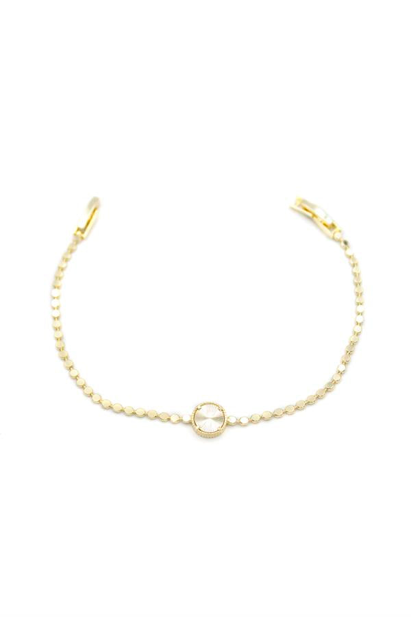 Ezme Zincir Daire Bileklik - Altın