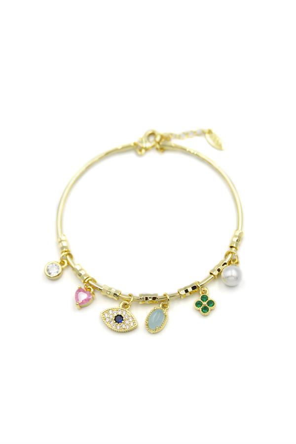 Göz Charmlı Bilezik - Altın