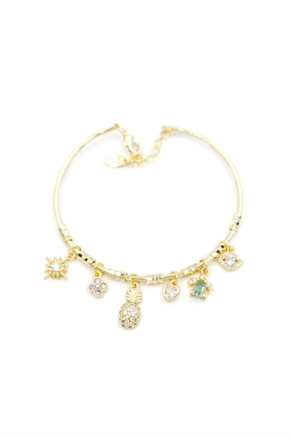 Ananas Charmlı Bilezik - Altın