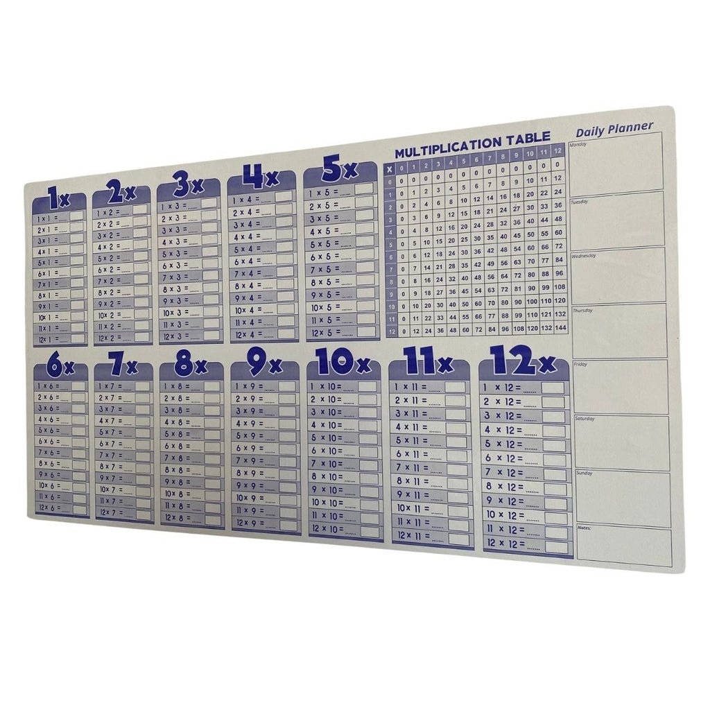 BUFFER® Statik Akıllı Kağıt Ingilizce Çarpım Tablosu 100x56 Cm(1 Adet Silgili Kalemli)