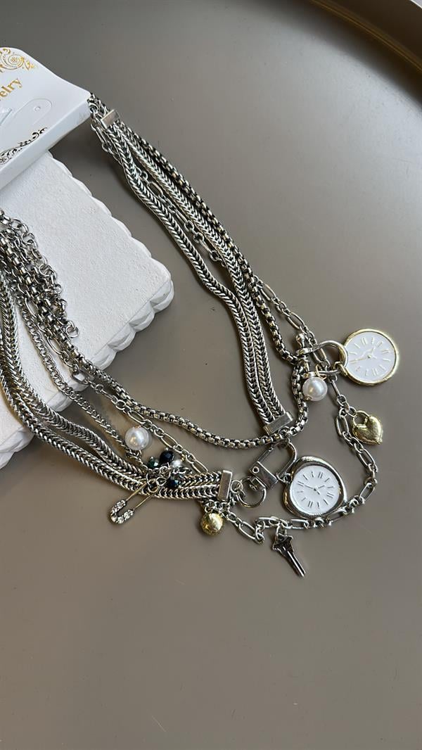 Saat Kolye - Gümüş