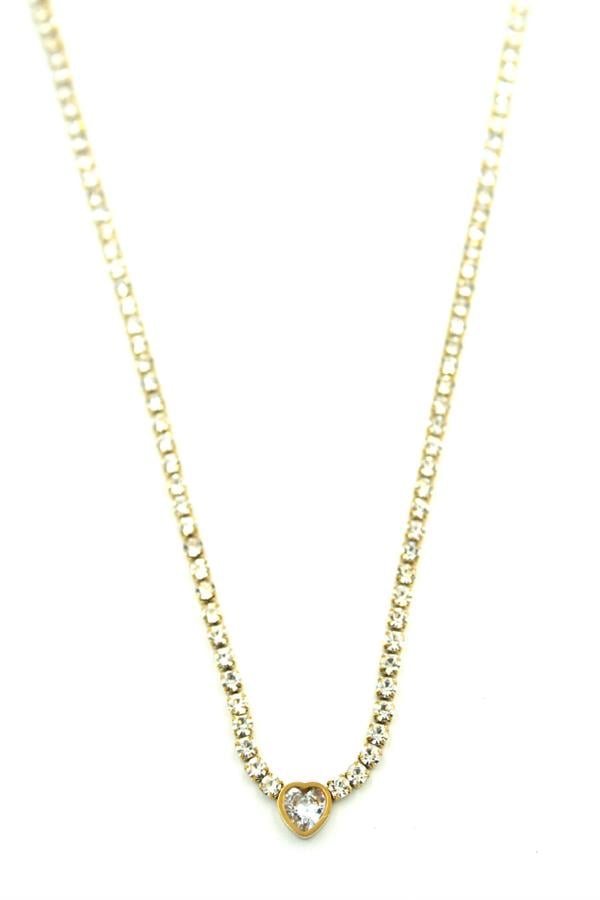 Su Yolu Kalp Kolye - Altın