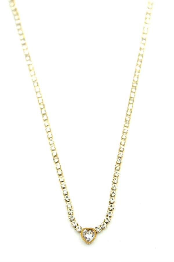 Su Yolu Kalp Kolye - Altın