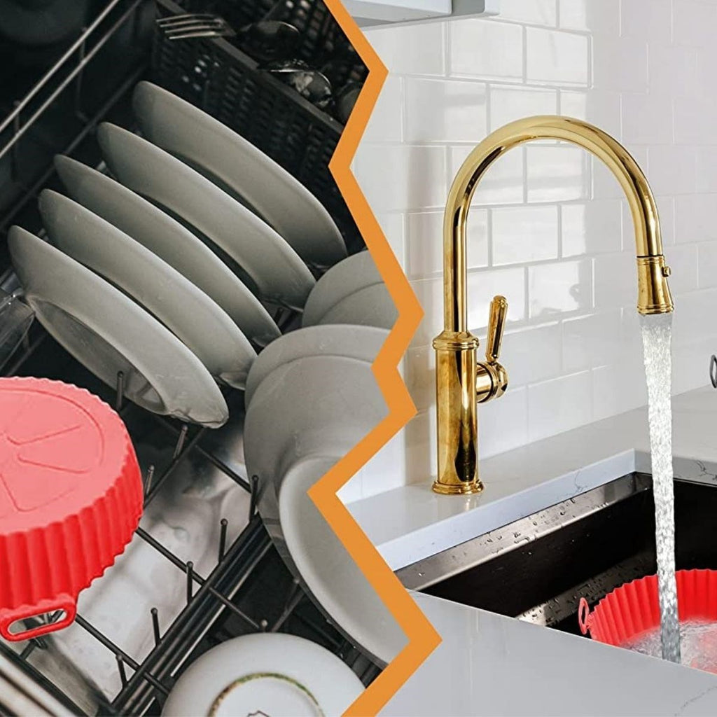 GENEL® Renkli Isıya Dayanıklı Yıkanılabilir Silikon Fırın Ve Airfryer Yuvarlak Model Pişirme Matı 20 Cm - UcuzaGeliyor