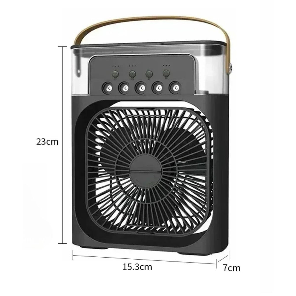 BUFFER® Taşınabilir 3 Farklı Mod Ayarlı 7 Farklı Led Işıklı Sulu Soğutmalı Taşınabilir Masaüstü USB Fan Vantilatör