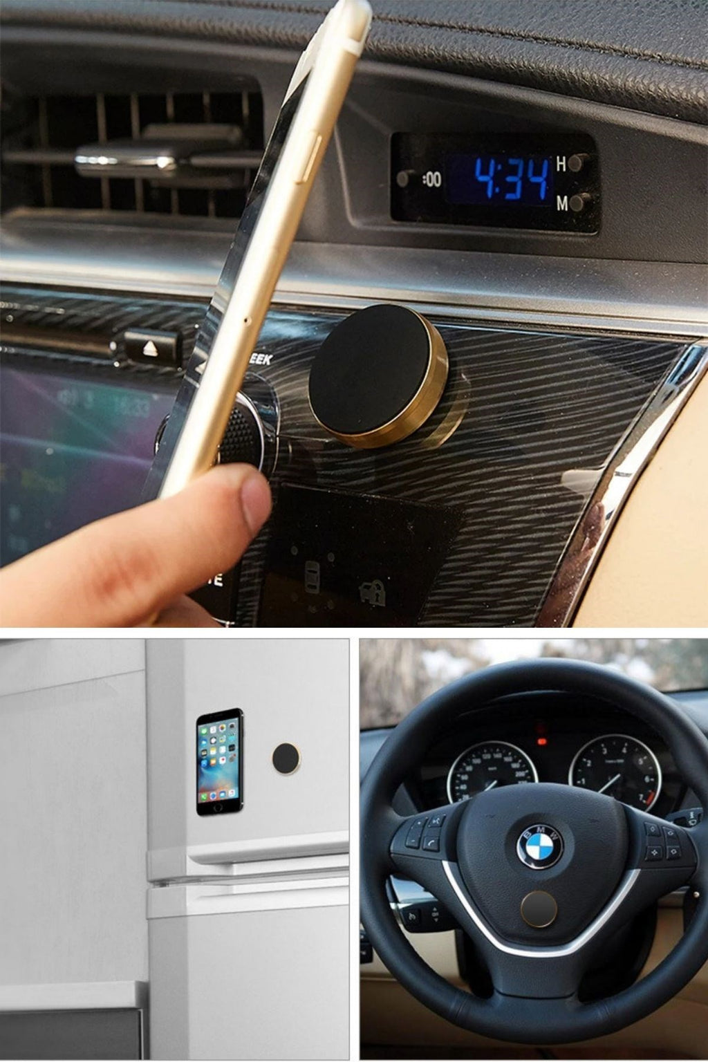 BUFFER® Tüm Modellerle Uyumlu Manyetik Araç İçi Telefon Tutucu Çok Amaçlı Güçlü Mıknatıs Tutucu