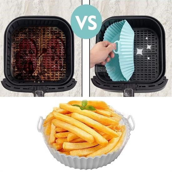 GENEL® Renkli Isıya Dayanıklı Yıkanılabilir Silikon Fırın Ve Airfryer Yuvarlak Pişirme Matı 20 Cm