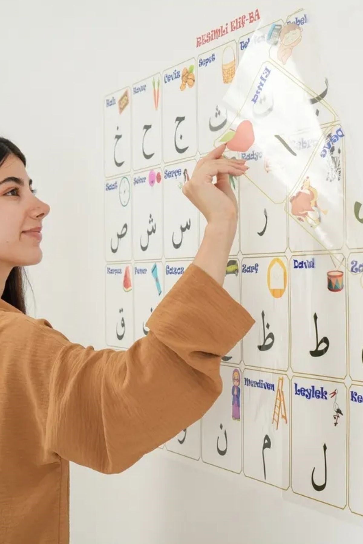 BUFFER® 70x100 cm Statik Kağıt Elif-Ba Öğrenme Tahtası