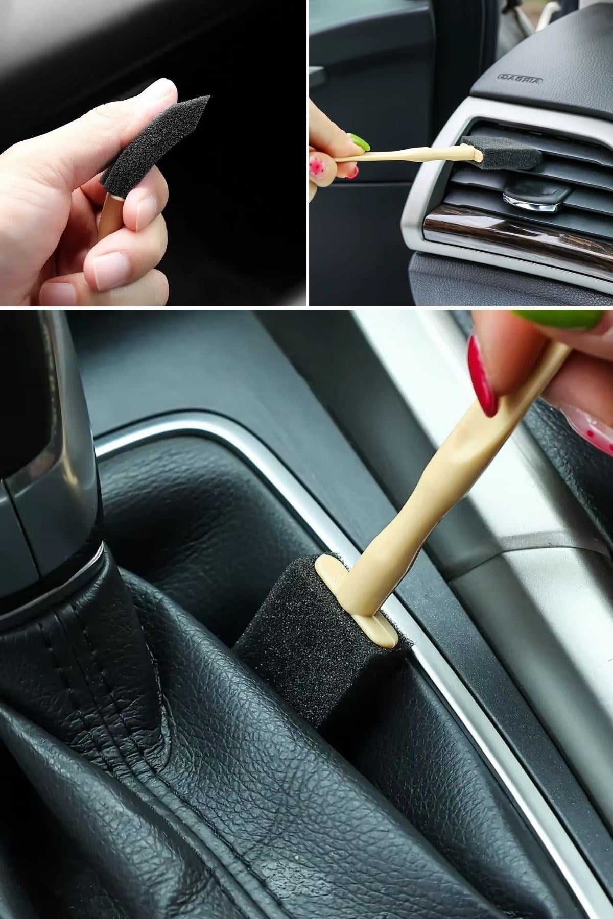 BUFFER® 5'li Araba Havalandırma Temizleme Fırçaları Klima Çıkışları,Toz Alma&Otomobil İçi Detaylı Mini Temizlik Aparatları