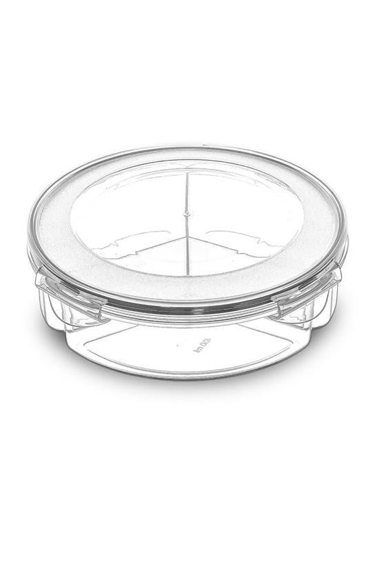 GENEL® 3 Bölmeli Sızdırmaz Contalı Kilitli Kapaklı 1,35 Litre yuvarlak Erzak Saklama Kabı LC-500