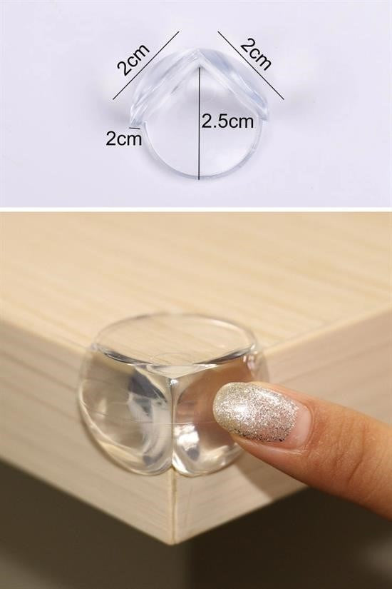 GENEL® Bebek Çocuk Yumuşak ve Esnek Dairesel Şeffaf Yapışkanlı Güvenlik Köşe Koruyucu (4 Adet)