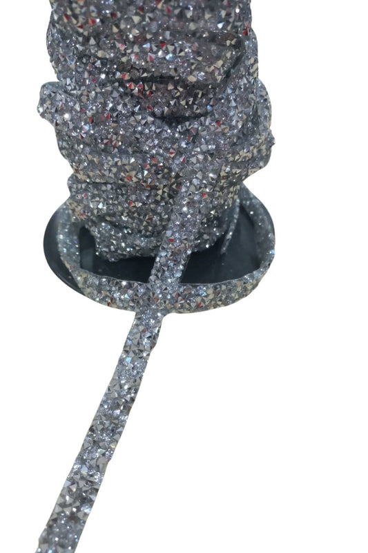 Silikonlu Yapıştırma Taş Şerit 2 cm Gümüş 1 Metre - UcuzaGeliyor