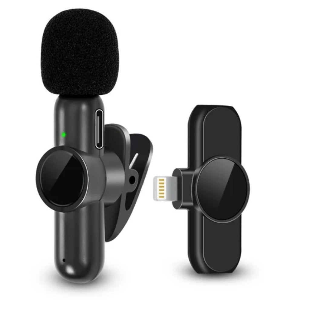 BUFFER® Type C Uyumlu İphone Dönüştürücülü Kablosuz Yaka Mikrofonu Android ve İphone Uyumlu Mini Mikrofon
