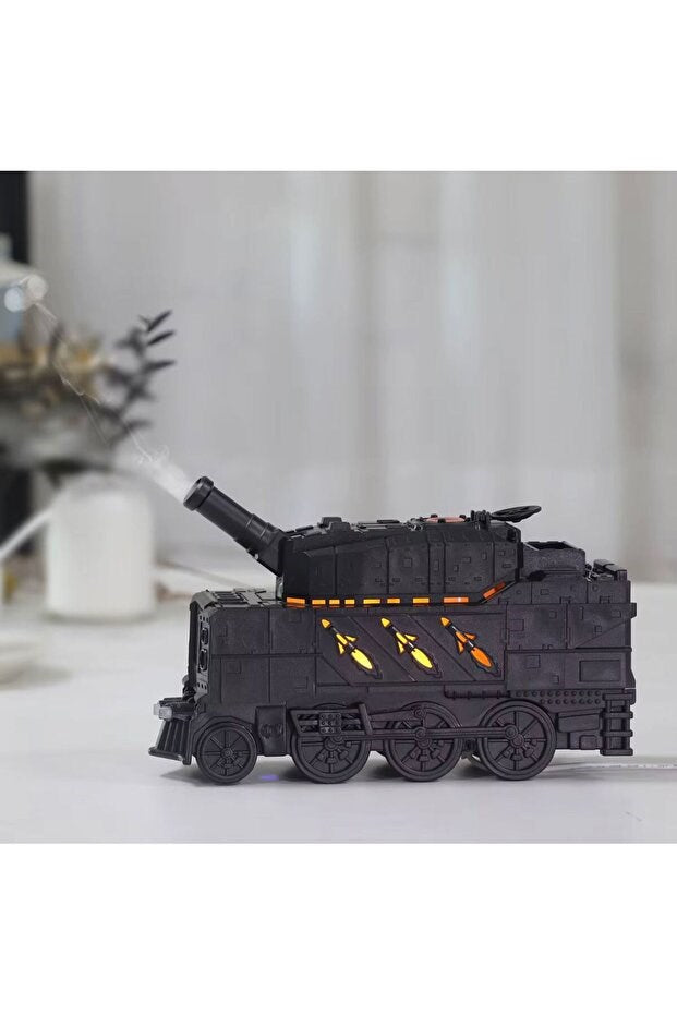 sonx Buhar Efektli Zırhlı Tren Tasarımlı Aromaterapi Hava Nemlendirici - LED Işıklı, Sessiz ve USB Şarjlı