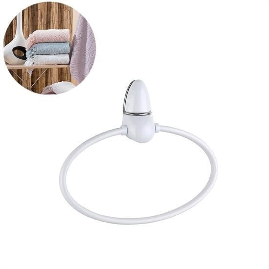 BUFFER® Oval Yuvarlak Halka Havluluk Dekoratif El Havlusu Tutacağı Askısı - UcuzaGeliyor
