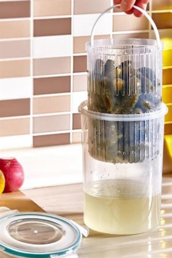 BUFFER® Zeytin Turşu Sebze Yıkama Kutusu Klipsli Kapaklı Saklama Kabı