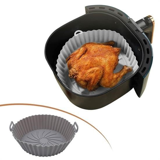 GENEL® Renkli Isıya Dayanıklı Yıkanılabilir Silikon Fırın Ve Airfryer Yuvarlak Pişirme Matı 20 Cm