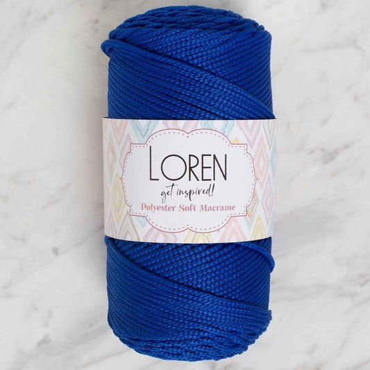 Loren Polyester Soft Macrame Saks Mavisi El Örgü İpi - LM029 - 34435 - UcuzaGeliyor