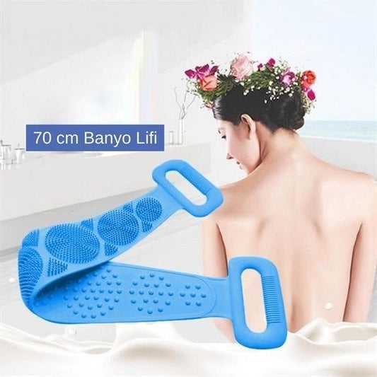 BUFFER® Çift Taraflı Banyo Hamam Lifi Silikon Masajlı Yumuşak Duş Lifi Uzun Ömürlü Hazır Banyo Keses - UcuzaGeliyor