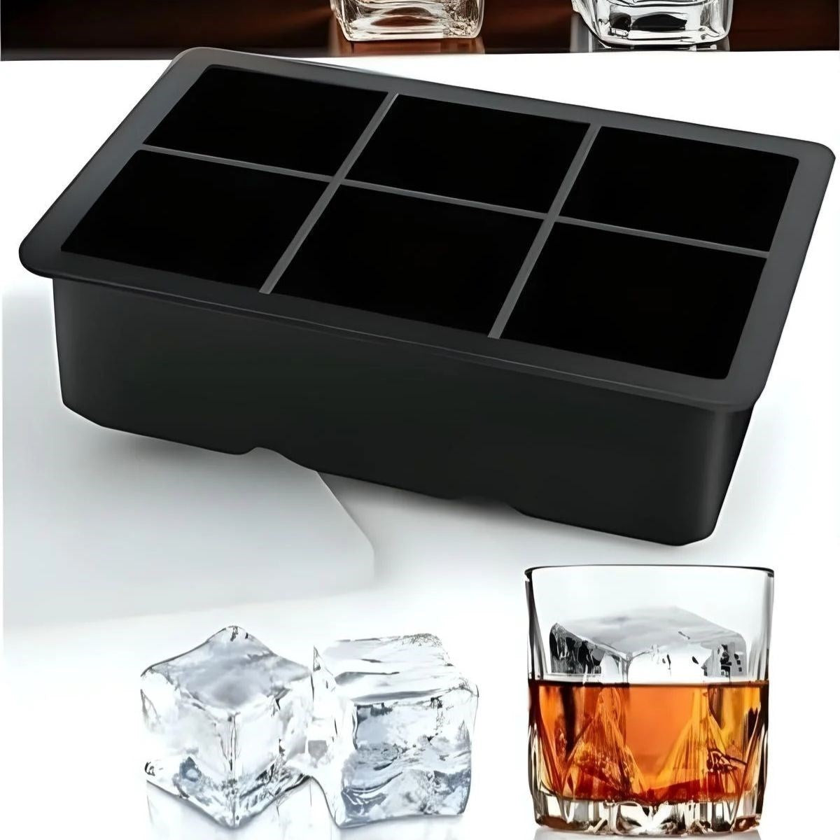 GENEL® 6'lı XL Küp Şeklinde Silikon Kolay Çıkabilen Buz Kalıbı