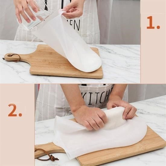 GENEL® Büyük  Hamur Torbası  Silikon Şeffaf Hamur Yoğurma Torbası Ekmek Makarna Mantı  Hamuru Kolay