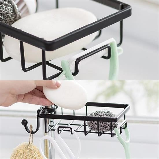 BUFFER® Paslanmaz Çelik Mutfak Banyo Musluğuna Sabitlenebilir Sabunluk