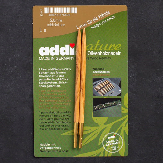 Addi Nature Olive Wood Click 5mm 13cm Misinalı Şiş - UcuzaGeliyor