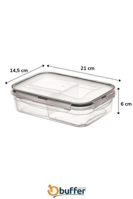 GENEL® 3 Bölmeli Kilitli Kapaklı 1 Litre Erzak Saklama Kabı LC-510