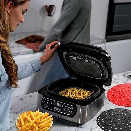 GENEL® Renkli Isıya Dayanıklı Yıkanılabilir Silikon Fırın Ve Airfryer Yuvarlak Pişirme Matı 20 Cm