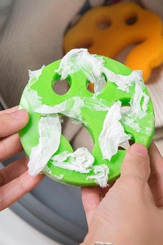 BUFFER® 2 Adet Evcil Hayvanlar ve Çamaşır Makinesi İçin Pati Şekilli Renkli Tüy Temizleme Aparatı