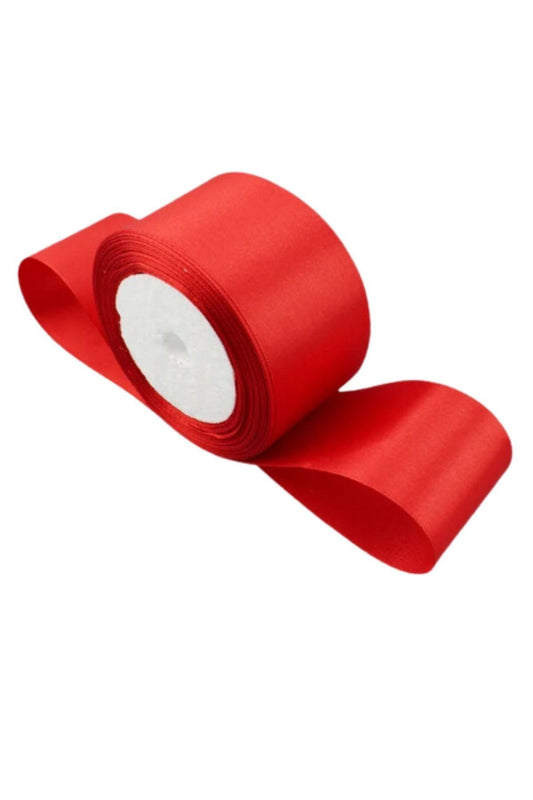 Saten Kurdele 6 cm Kırmızı 2 Metre - UcuzaGeliyor