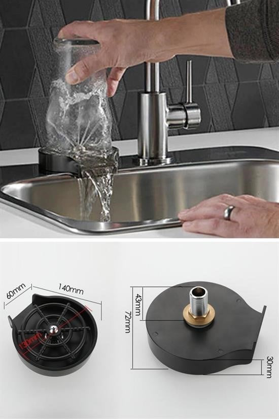 GENEL® Yüksek Basınçlı Otomatik Bardak Yıkama Aparatı Mutfak Lavaboları İçin Hızlı Kupa Durulayıcı