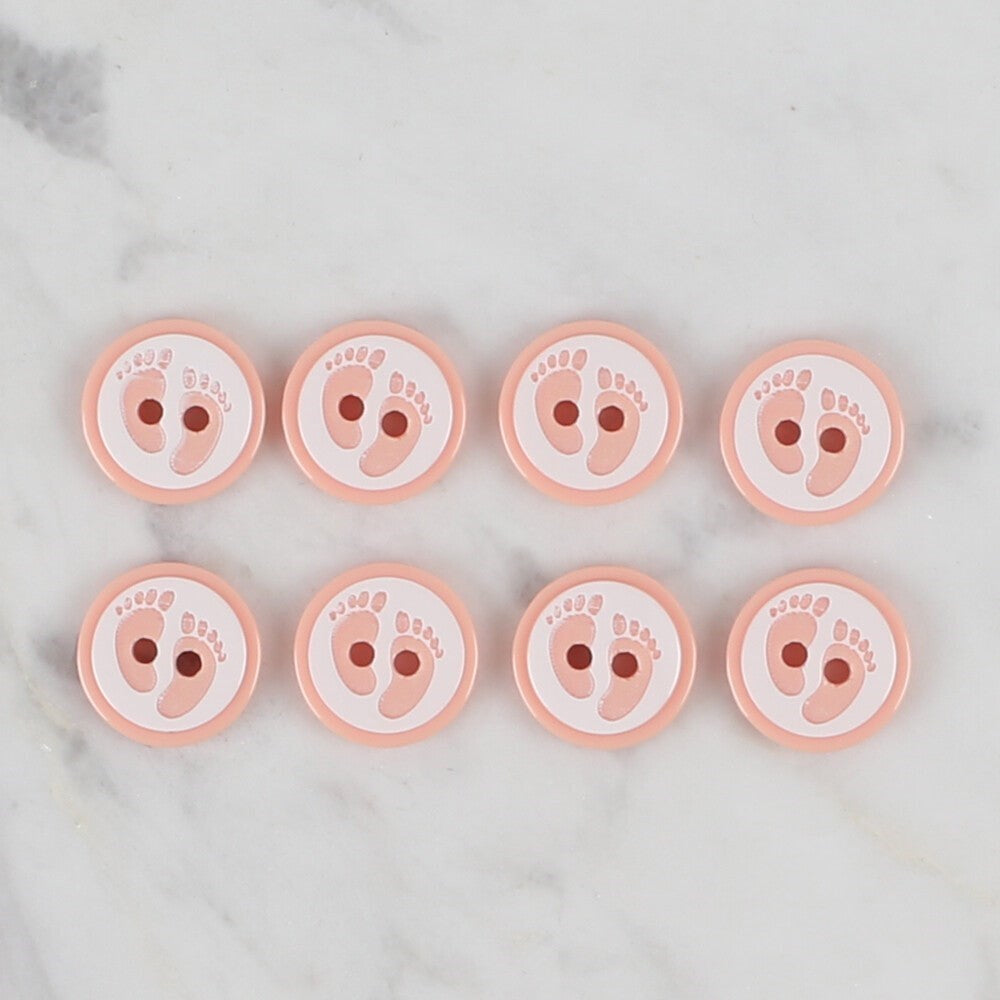 Loren Crafts yavruağzı 8 li ayak izi düğme - 434