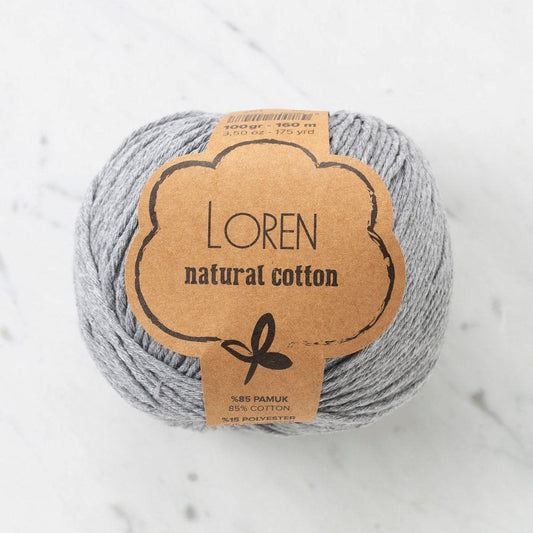 Loren Natural Cotton Gri El Örgü İpi - R079 - 33925 - UcuzaGeliyor
